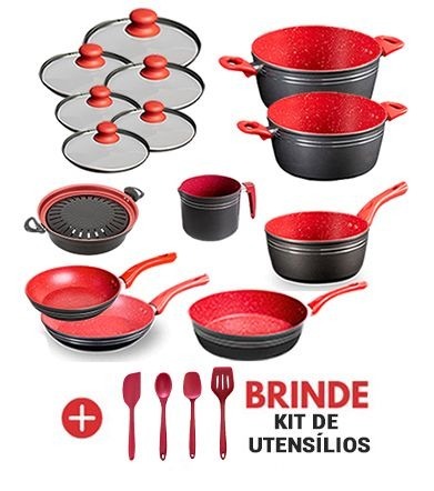 Kit Kit 14 Peças Churrasclean Redsilver