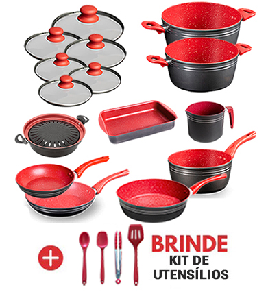 Kit Kit Completo 15 Peças + ChurrasClean Redsilver
