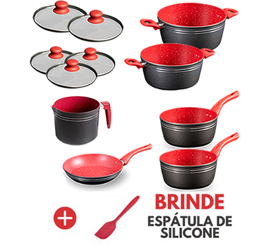 Kit Kit 11 Peças com Leiteira Redsilver