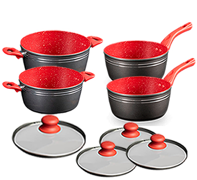 Kit Kit 8 Peças Caçarolas Redsilver
